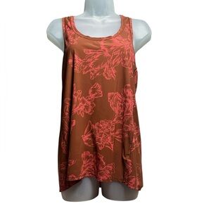 Athleta Astral Bloom Orange Floral Tank Top Size Medium